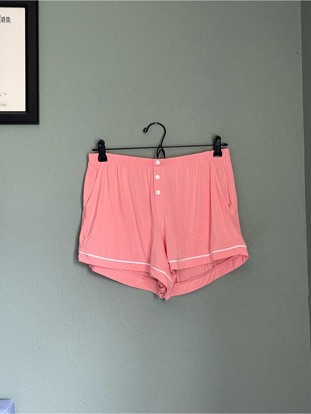 New Soma Cool Nights Solid Piped Pajama Sleep Shorts Size S Paloma Glow Coral